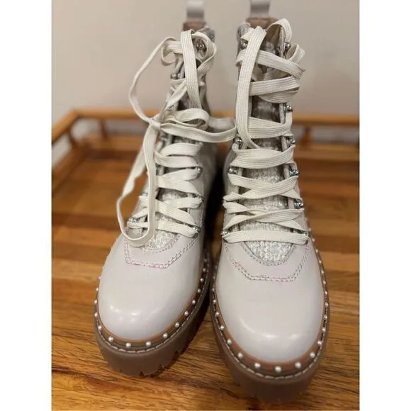Steve Madden Women's Cream Rainier Ankle Boots Size 8.5M NWOT