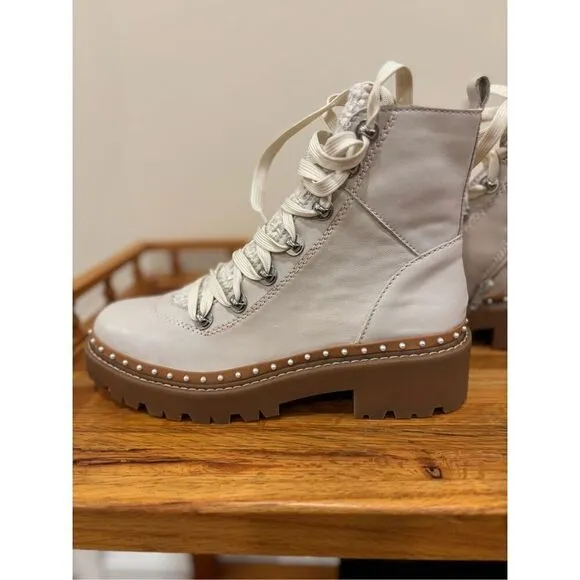 Steve Madden Women's Cream Rainier Ankle Boots Size 8.5M NWOT