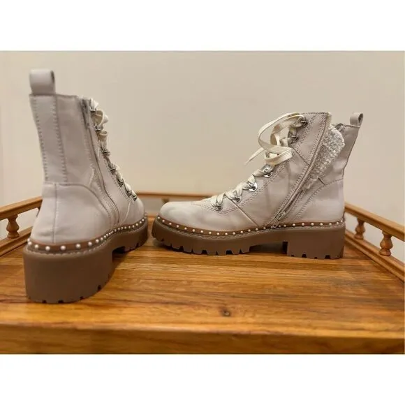 Steve Madden Women's Cream Rainier Ankle Boots Size 8.5M NWOT