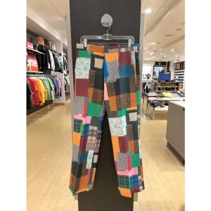 Stockholm (Surfboard) Club Sune Plaid / Floral Patchwork Khaki Trouser Pants