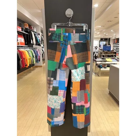 Stockholm (Surfboard) Club Sune Plaid / Floral Patchwork Khaki Trouser Pants