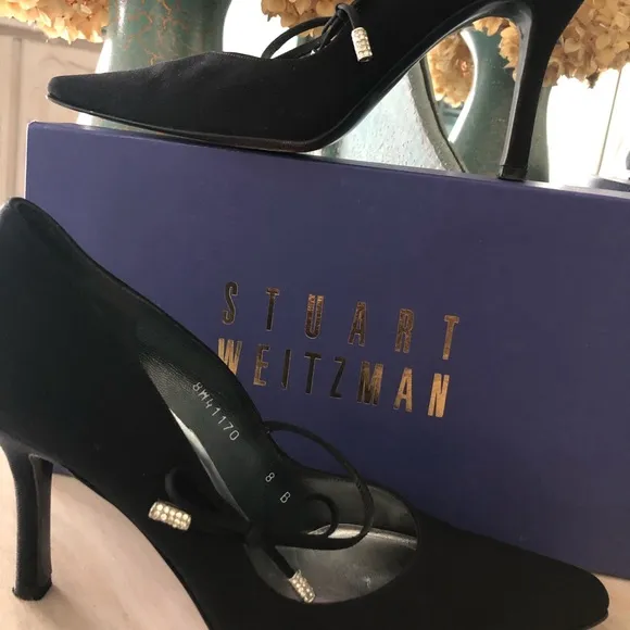 Stuart Weitzman  black velvet high heels