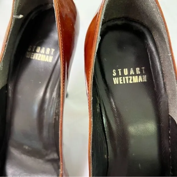 Stuart Weitzman Bronze Peeptoe Stiletto Heels Size 8 Corpcore 80s Power Dressing