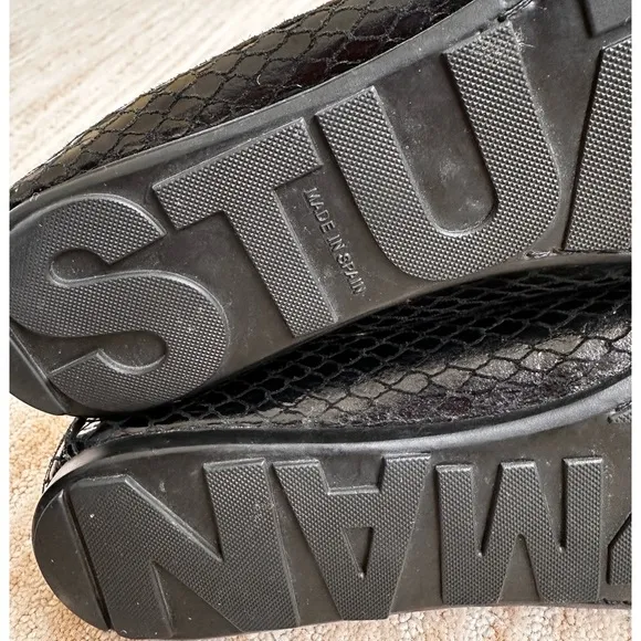 Stuart Weitzman FUELCHAIN Black Flats Loafers Shoes Size 9
