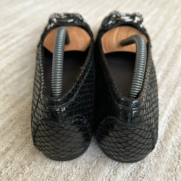Stuart Weitzman FUELCHAIN Black Flats Loafers Shoes Size 9