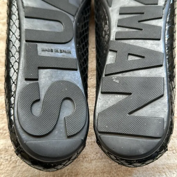 Stuart Weitzman FUELCHAIN Black Flats Loafers Shoes Size 9