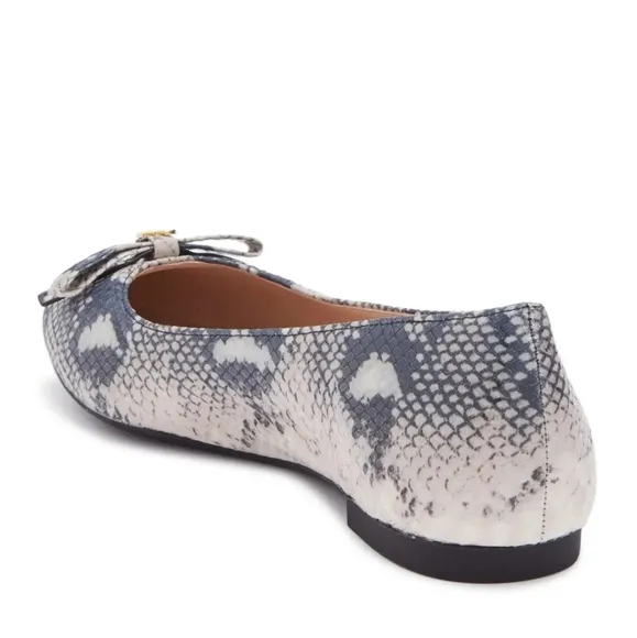 Stuart Weitzman Jodie Python Flats Blue Ivory
