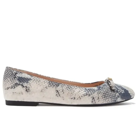 Stuart Weitzman Jodie Python Flats Blue Ivory