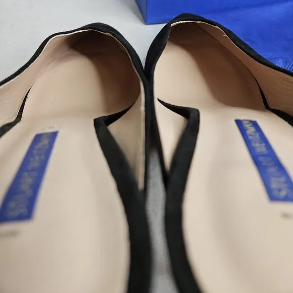 Stuart Weitzman Lulah Mid-Heel Black Suede Mules Pump Shoes with Box Size 12