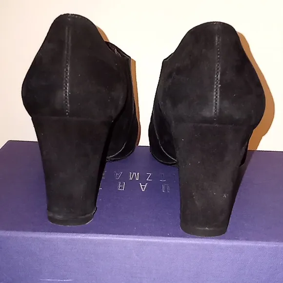 Stuart Weitzman Unique Black Suede Ankle Boots Sz. 9 w/Dust Bag &amp; Box