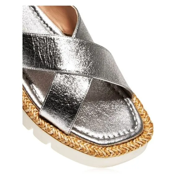 STUART WEITZMAN Womens Gray 1/2&quot; Platfrom Roza Wedge Sandals 7.5 B