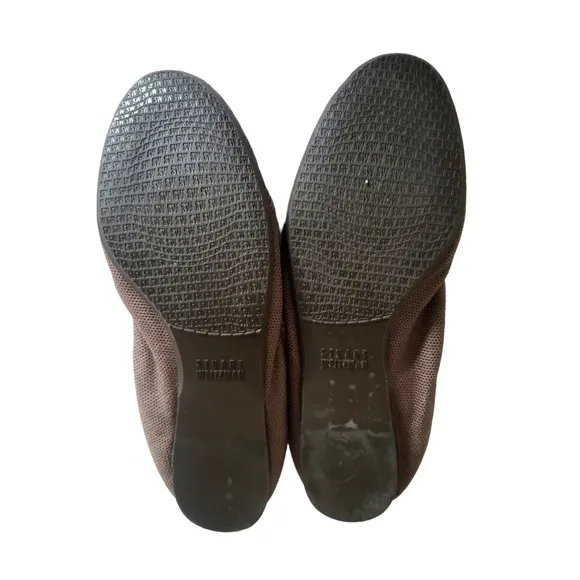 Stuart Weitzman Women's Taupe Leather Slip On Ballet Flats Shoes Size 5.5 M