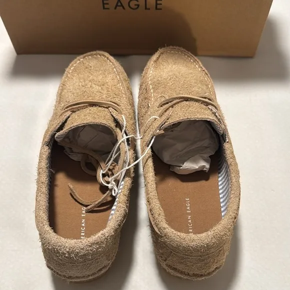 Suede Boat Shoes Mens 10 Tan American Eagle