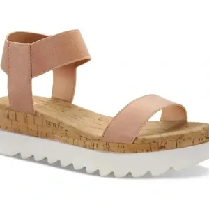 SUN   STONEMELANYY LACELESS OPEN TOE WEDGE SANDALS