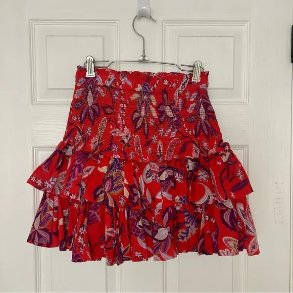 Sundry Floral Tiered Skirt