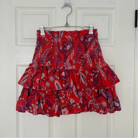 Sundry Floral Tiered Skirt