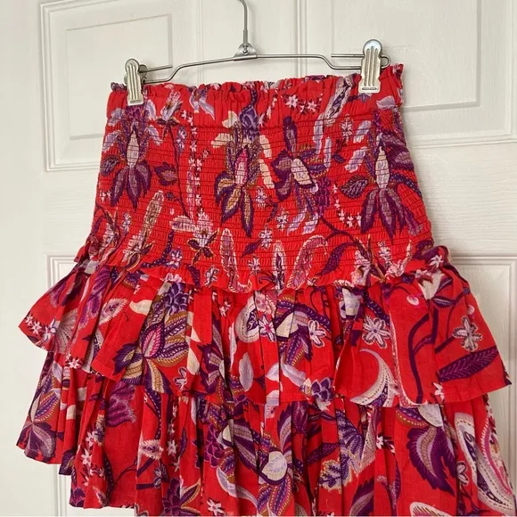 Sundry Floral Tiered Skirt