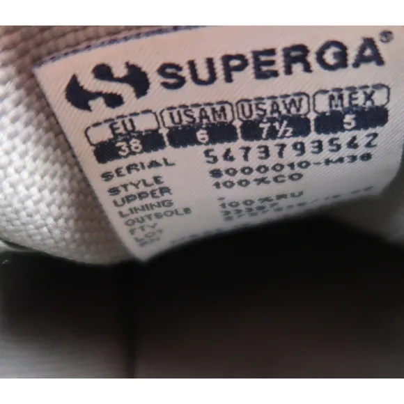 Superga Shoes Womens 7.5 Sneakers Cotu Classic Casual Canvas Grey Lace Up Active