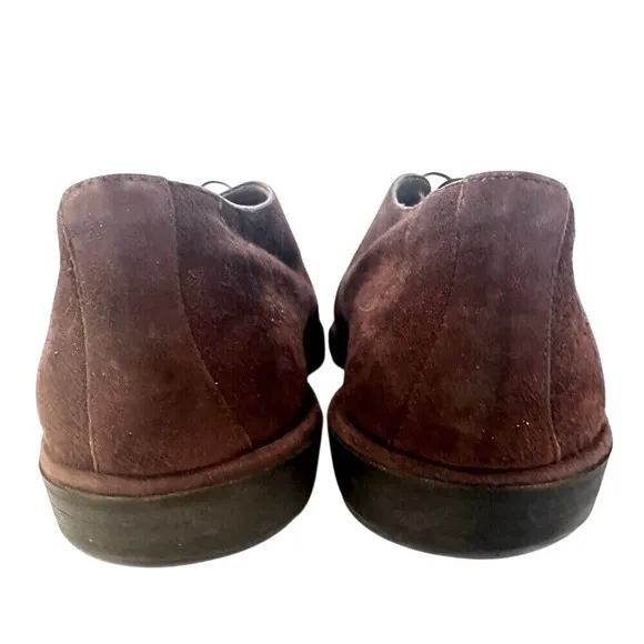 Susan Bennis Warren Edwards The Crepes Suede Oxfords Men's 9 Brown Lace‎ Up
