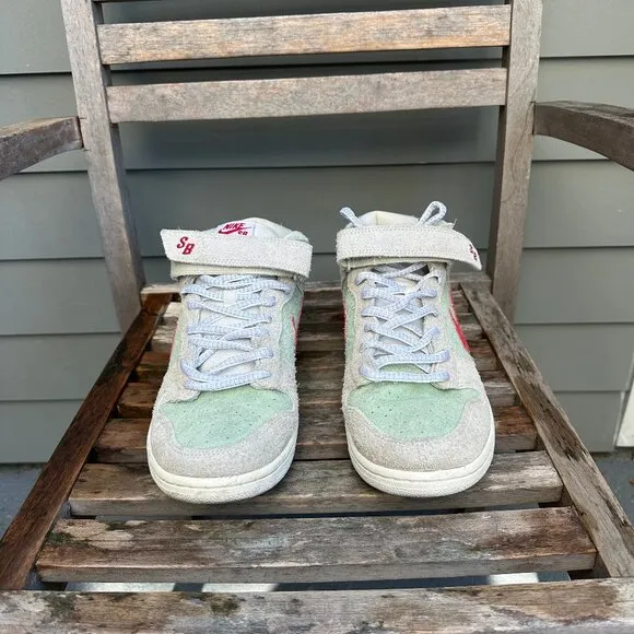 SZ. 11.5 ,NIKE SB DUNK MID PRO WHITE WIDOW MEN'S SHOES, 2018, RARE, COLLECTOR’S!