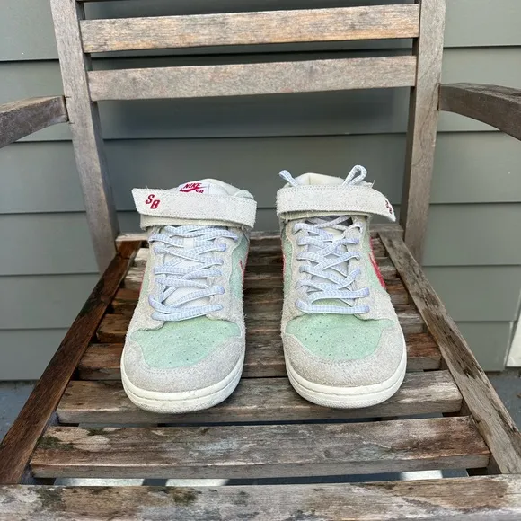 SZ. 11.5 ,NIKE SB DUNK MID PRO WHITE WIDOW MEN'S SHOES, 2018, RARE, COLLECTOR’S!