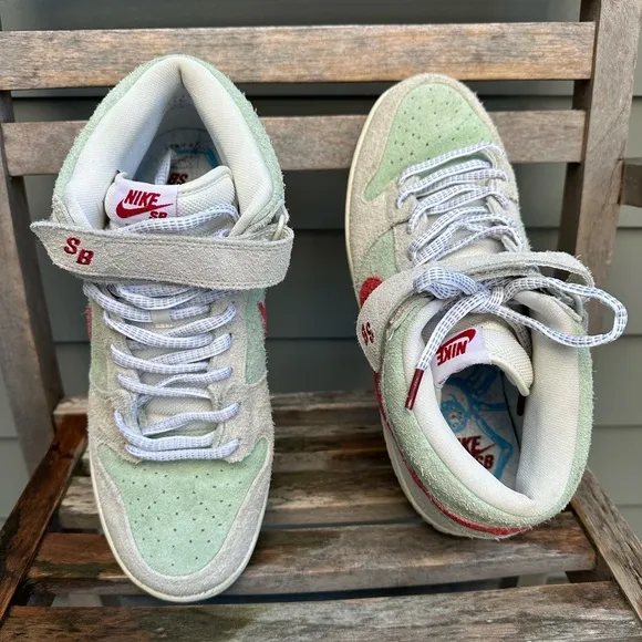 SZ. 11.5 ,NIKE SB DUNK MID PRO WHITE WIDOW MEN'S SHOES, 2018, RARE, COLLECTOR’S!