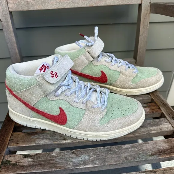 SZ. 11.5 ,NIKE SB DUNK MID PRO WHITE WIDOW MEN'S SHOES, 2018, RARE, COLLECTOR’S!