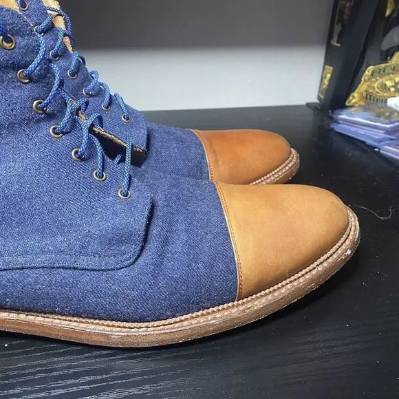 Taft The Jack Boot In Navy Blue Mens Chukka Ankle Boots Size 46 Mens 13