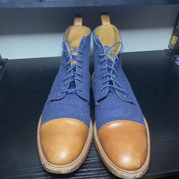 Taft The Jack Boot In Navy Blue Mens Chukka Ankle Boots Size 46 Mens 13