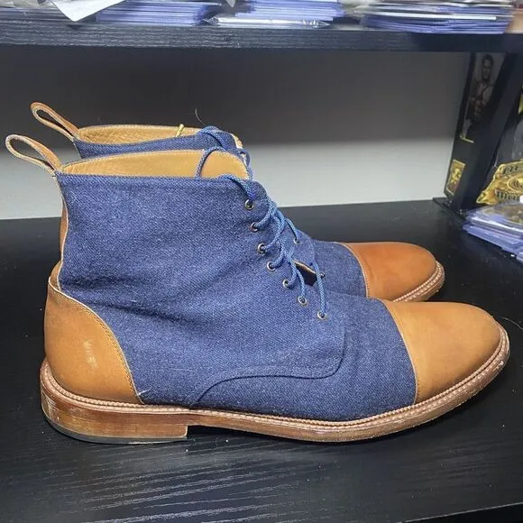 Taft The Jack Boot In Navy Blue Mens Chukka Ankle Boots Size 46 Mens 13