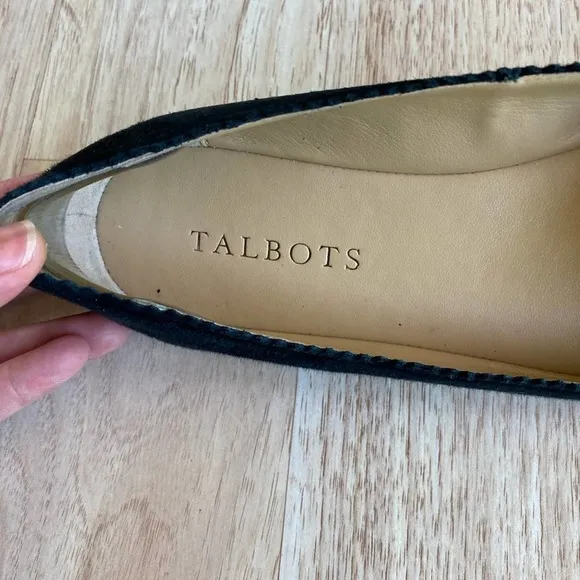 Talbots Velvet Black Flats Loafers Womens Size 6.5