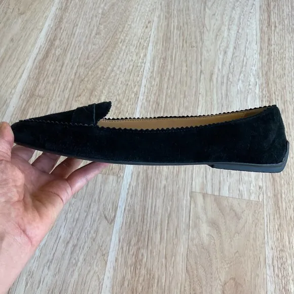 Talbots Velvet Black Flats Loafers Womens Size 6.5