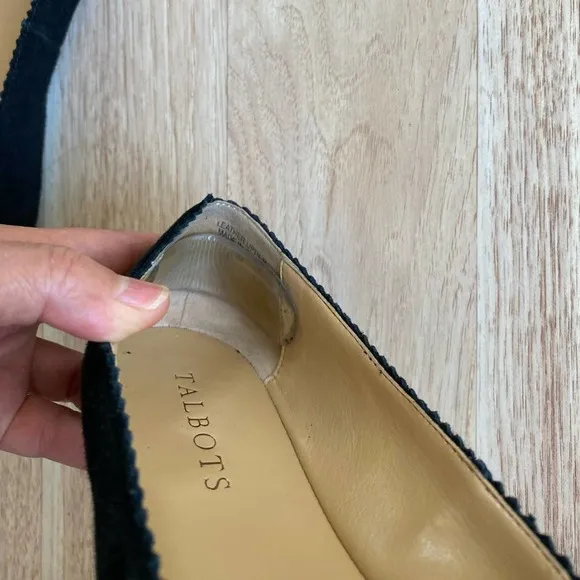 Talbots Velvet Black Flats Loafers Womens Size 6.5