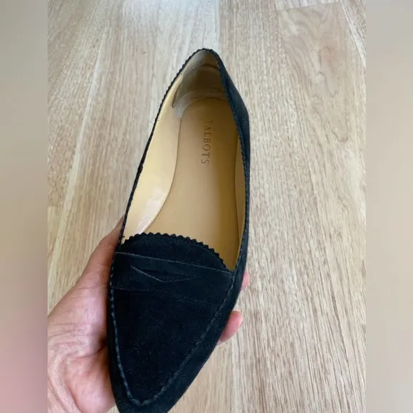 Talbots Velvet Black Flats Loafers Womens Size 6.5