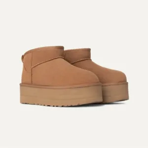 Tan Platform Ankle Boots