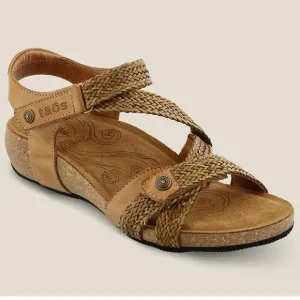 Taos Trulie Woven Leather Strappy Sandals Camel Size 38