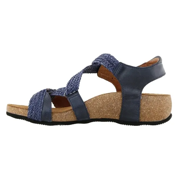 Taos Women's Trulie Navy Leather Sandal Sz 10/10.5