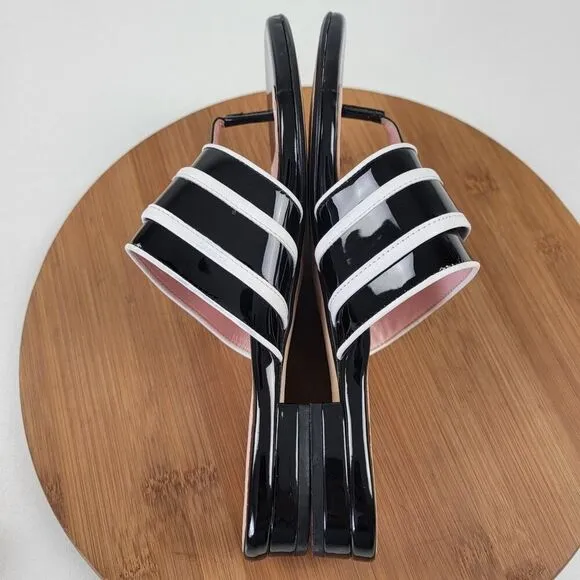 Taryn Rose IKIA Leather Buckle Thong Designer Sandals Heels Shoes 9.5 Msrp $199