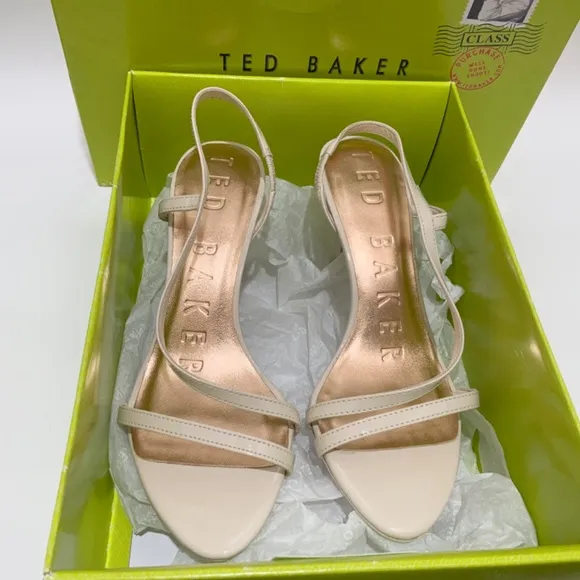 Ted Baker Pippel Nude Patent Strappy Heeled Sandals Beige Stiletto Heel Pumps 11