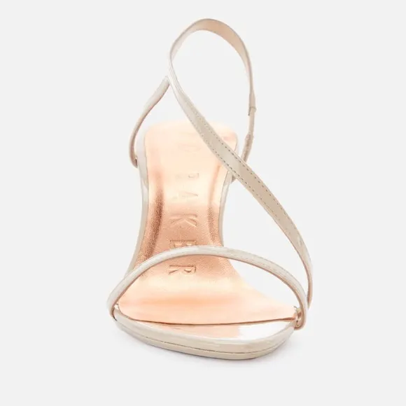 Ted Baker Pippel Nude Patent Strappy Heeled Sandals Beige Stiletto Heel Pumps 11