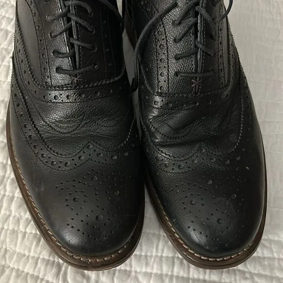TED BAKER DRESS CASUAL LEISURE WALKING WINGTIP WORK SHOES BLACK SZ 9