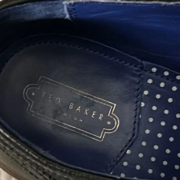 TED BAKER DRESS CASUAL LEISURE WALKING WINGTIP WORK SHOES BLACK SZ 9