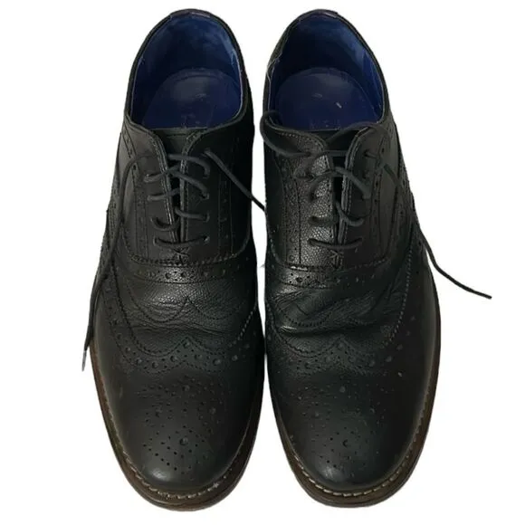 TED BAKER DRESS CASUAL LEISURE WALKING WINGTIP WORK SHOES BLACK SZ 9