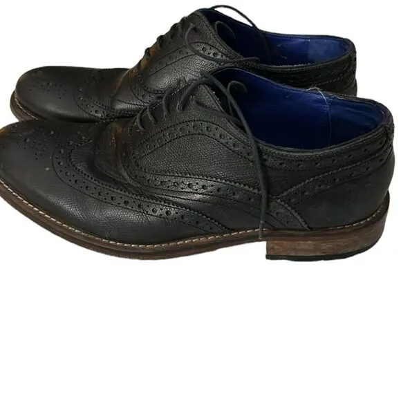 TED BAKER DRESS CASUAL LEISURE WALKING WINGTIP WORK SHOES BLACK SZ 9