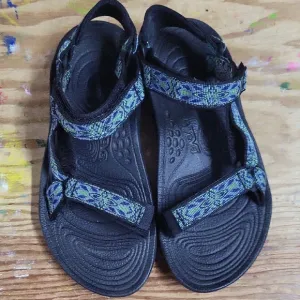 Teva Black and Blue Patterned Sandals
