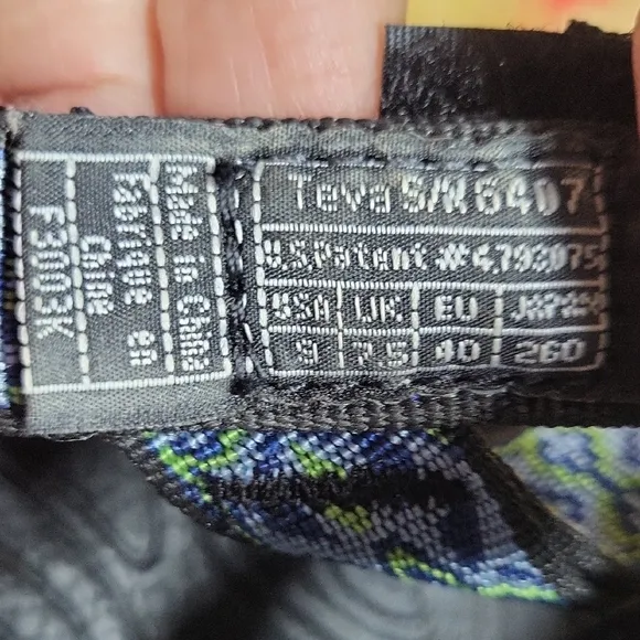 Teva Black and Blue Patterned Sandals