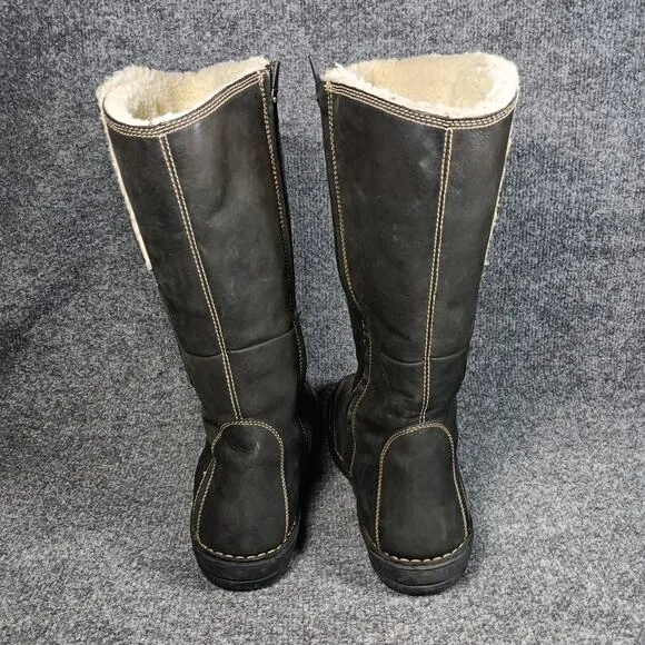 Teva Tonalea Leather Winter Boots Gray Shearling Lined Zip Size 9.5 Waterproof