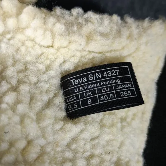 Teva Tonalea Leather Winter Boots Gray Shearling Lined Zip Size 9.5 Waterproof