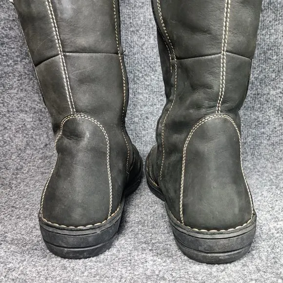Teva Tonalea Leather Winter Boots Gray Shearling Lined Zip Size 9.5 Waterproof