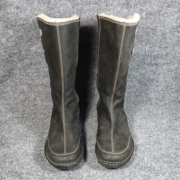 Teva Tonalea Leather Winter Boots Gray Shearling Lined Zip Size 9.5 Waterproof